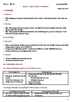 Giáo án giảng dạy môn Vật lý 10 (nâng cao) - Hoàng Văn Tuấn - Bài 16 – Định luật 3 newton