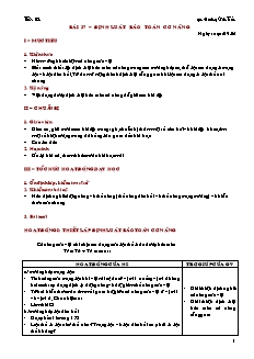 Giáo án giảng dạy môn Vật lý 10 (nâng cao) - Hoàng Văn Tuấn - Bài 37 – Định luật bảo toàn cơ năng