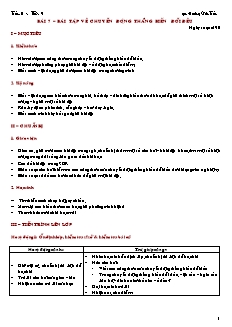 Giáo án giảng dạy môn Vật lý 10 (nâng cao) - Hoàng Văn Tuấn - Bài 7 – Bài tập về chuyển động thẳng biến đổi đều