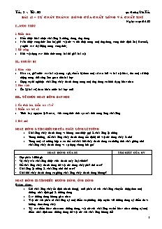 Giáo án giảng dạy môn Vật lý 10 (nâng cao) - Hoàng Văn Tuấn - Bài 42 – Sự chảy thành dòng của chất lỏng và chất khí