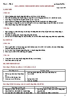 Giáo án giảng dạy môn Vật lý 10 (nâng cao) - Hoàng Văn Tuấn - Bài 5 – Phương trình chuyển động thẳng biến đổi đều