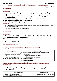 Giáo án giảng dạy môn Vật lý 10 (nâng cao) - Hoàng Văn Tuấn - Bài 55 – Sự chuyển thể. sự nóng chảy và sự đông đặc