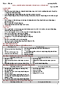 Giáo án giảng dạy môn Vật lý 10 (nâng cao) - Hoàng Văn Tuấn - Bài 8: Chuyển động tròn đều. tốc độ dài & tốc độ góc