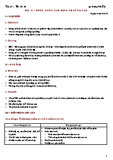 Giáo án giảng dạy môn Vật lý 10 (nâng cao) - Hoàng Văn Tuấn - Bài 25 – Thực hành: Xác định hệ số ma sát