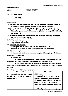 Giáo án Hình học 11 CB tiết 5: Phép quay