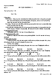 Giáo án Hình học 11 CB tiết 9: Ôn tập Chương I