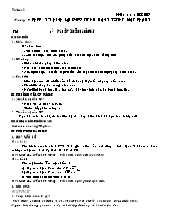 Giáo án Hình học 11 cơ bản tuần 1 và 2