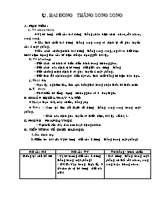 Giáo án Hình học 11: Hai đường thẳng song song