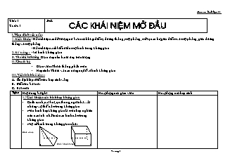 Giáo án Hình học 11 NC bài 1: Các khái niệm mở đầu