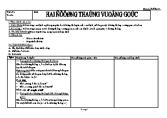 Giáo án Hình học 11 NC bài 11: Hai đường thẳng vuông góc