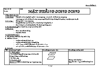 Giáo án Hình học 11 NC bài 6: Mặt phẳng song song