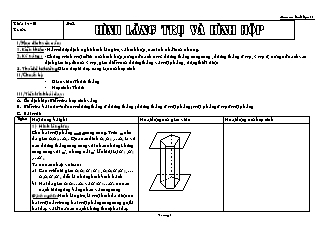 Giáo án Hình học 11 NC bài 7: Hình lăng trụ và hình hộp