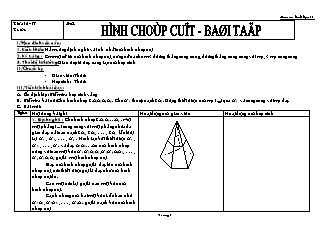 Giáo án Hình học 11 NC bài 8: Hình chóp cụt - Bài tập