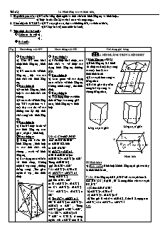 Giáo án Hình học 11 NC tiết 14: Hình lăng trụ và hình hộp