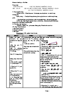 Giáo án Hình học khối 11 - Chương III: Vectơ trong không gian