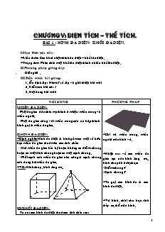Giáo án Hình học khối 11 - Chương V: Diện tích - Thể tích