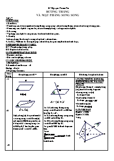 Giáo án Hình học khối 11 - Đường thẳng và mặt phẳng song song