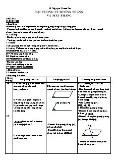 Giáo án Hình học khối 11 - Tiết 12, 13: Đại cương về đường thẳng và mặt phẳng