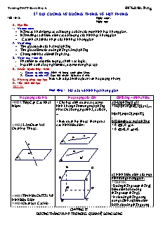 Giáo án Hình học khối 11 - Tiết 15, 16, 17, 18: Đại cương về đường thẳng và mặt phẳng