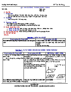 Giáo án Hình học khối 11 - Tiết 19, 20: Hai đường thẳng song song