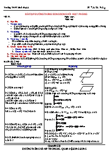 Giáo án Hình học khối 11 - Tiết 22: Bài tập đường thẳng song song với mặt phẳng