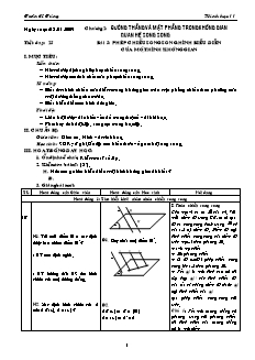 Giáo án Hình học khối 11 - Tiết 25: Phép chiếu song song, hình biểu diễn của một hình không gian