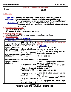 Giáo án Hình học khối 11 - Tiết 32, 33: Vectơ trong không gian