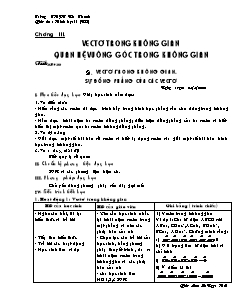 Giáo án Hình học khối 11 - Tiết 33 đến tiết 38