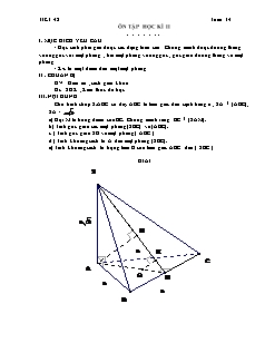 Giáo án Hình học khối 11 - Tiết 42: Ôn tập học kì II