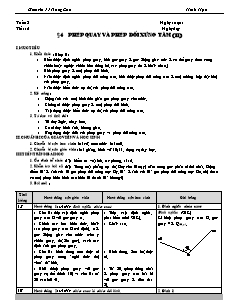 Giáo án Hình học khối 11 - Tiết 6: Phép quay và phép đối xứng tâm