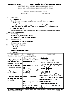 Giáo án Hình học lớp 11 - Chương 3: Vectơ trong không gian quan hệ vuông góc trong không gian