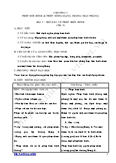 Giáo án Hình học lớp 11 - Chương I: Phép dời hình và phép đồng dạng trong mặt phẳng