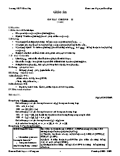 Giáo án Hình học lớp 11: Ôn tập chương II (1 tiết)