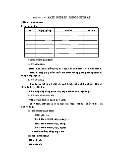 Giáo án Hóa học 11 Tiết 14- 15: Axit nitric. Muối nitrat