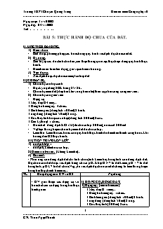 Giáo án môn Công nghệ 10 - Bài 5: Thực hành độ chua của đất