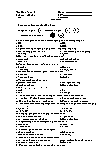 Giáo án Môn công nghệ 10 - Đề kiểm tra 45 phút