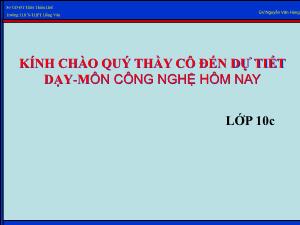 Giáo án môn Công nghệ lớp 10 - Bài 31: Sản xuất thức ăn nuôi thuỷ sản