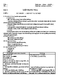 Giáo án môn Địa lý 11 bài 8: Liên Bang Nga - Tiết 1: Tự nhiên – dân cư và xã hội