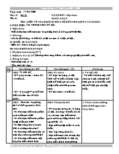 Giáo án môn Địa lý 11 tiết 23: Nhật Bản (tiếp theo) - Tiết 2: Thực hành tìm hiểu về hoạt động kinh tế đối ngoại của Nhật Bản