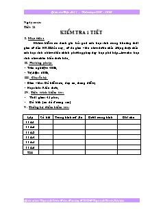Giáo án môn Địa lý 11 tiết 24: Kiểm tra 1 tiết