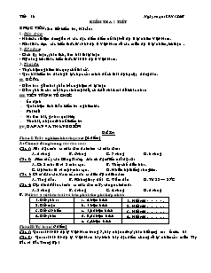 Giáo án môn Địa lý 12 - Tiết 12: Kiểm tra 1 tiết