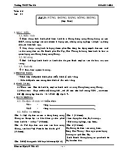 Giáo án môn Địa lý 9 tiết 23: Vùng đồng bằng Sông Hồng (tiếp theo)