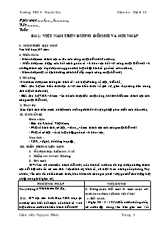 Giáo án môn Địa lý lớp 12 - Trường THCS Thanh Tay