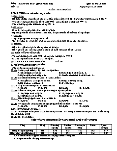 Giáo án môn Địa lý lớp 12 - Trường THPT Đức Thọ - Tiết 37: Kiểm tra học kì