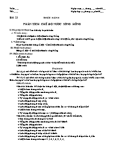 Giáo án môn học Địa lý 10 - Bài 23: Thực hành phân tích chế độ nước sông hồng