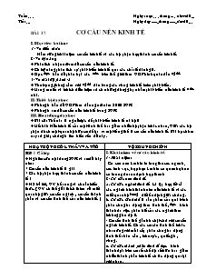 Giáo án môn học Địa lý 10 -  Bài 37: Cơ cấu nền kinh tế