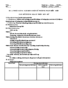 Giáo án môn học Địa lý 10 - Bài 4: Thực hành - Xác định một số phương pháp biểu hiện các đối tượng địa lý trên bản đồ