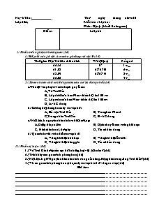 Giáo án môn học Địa lý 10 - Kiểm tra 45 phút