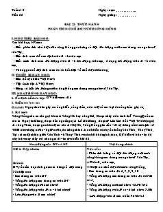 Giáo án môn học Địa lý 10 (nâng cao) - Tiết 26: Thực hành phân tích chế độ nước sông hồng