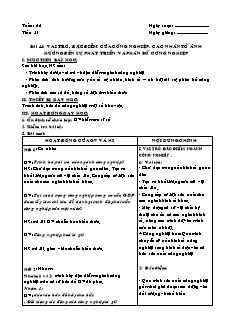 Giáo án môn học Địa lý 10 (nâng cao) - Tiết 51: Vai trò, đặc điểm của công nghiệp. các nhân tố ảnh hưởng đến sự phát triển và phân bố công nghiệp